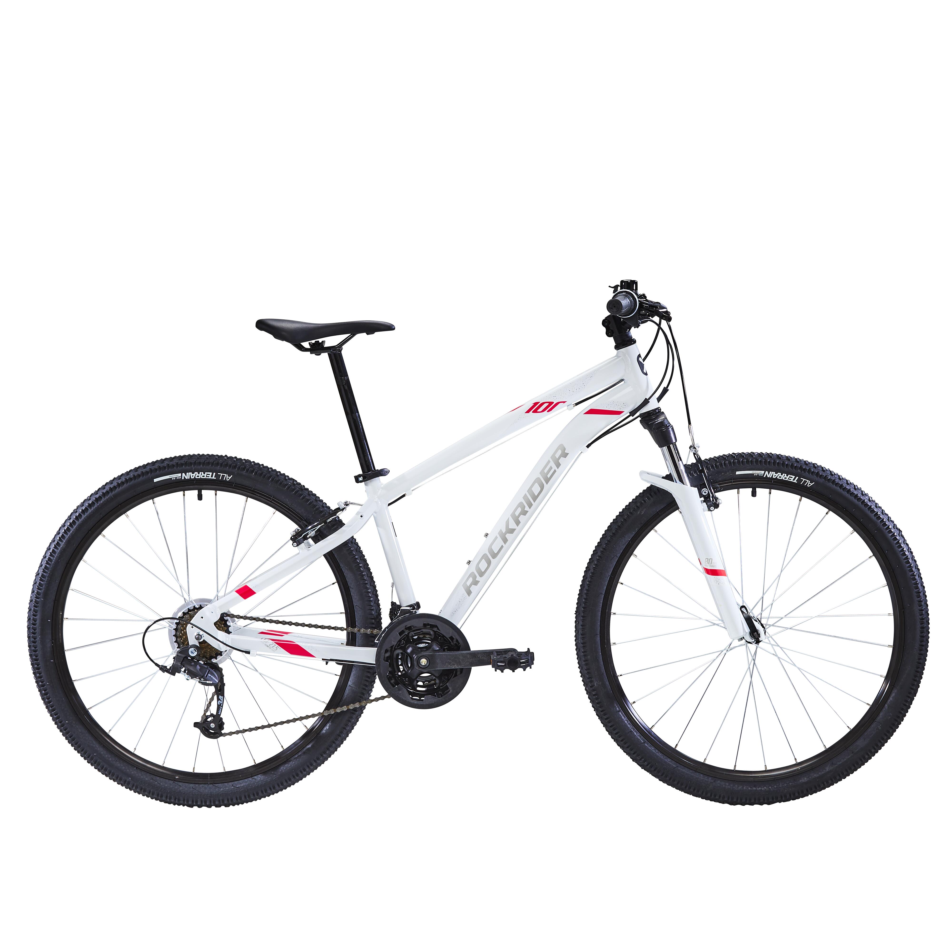 Velo VTT st 100 Femme blanc rose 27 5 Avis Rockrider Decathlon